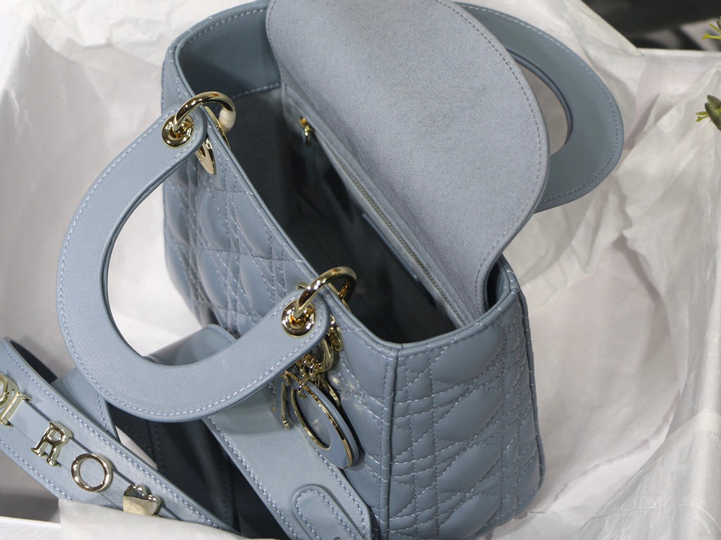 Dior Small Lady My ABCDior Bag Lambskin M0538 logo blue