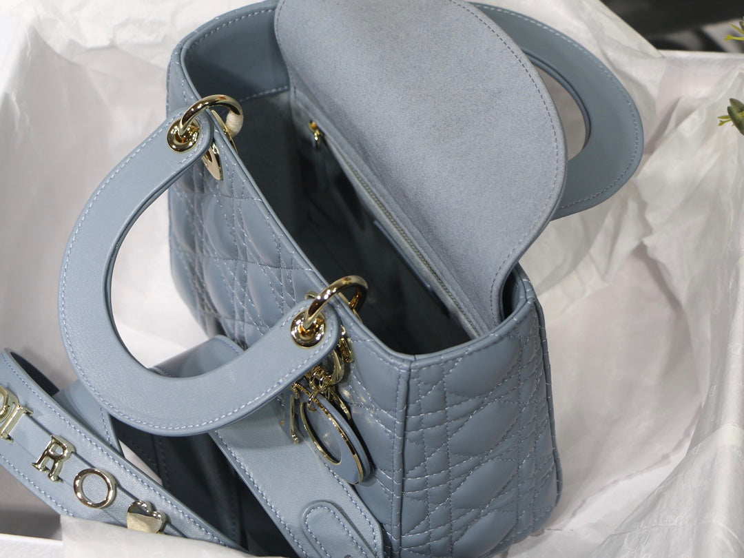 Dior Small Lady My ABCDior Bag Lambskin M0538 logo blue