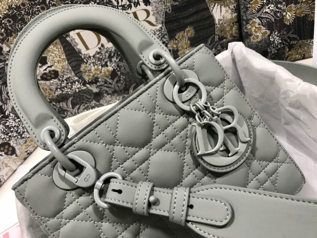 Dior Small Lady My ABCDior Bag Lambskin M0538 logo gray
