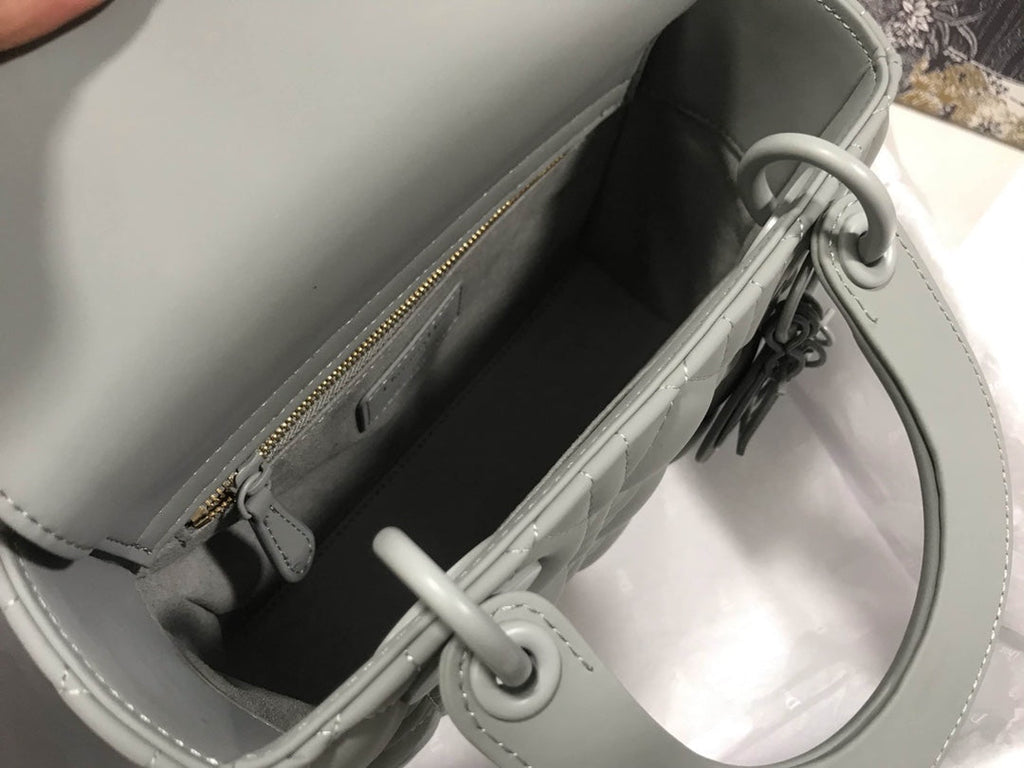Dior Small Lady My ABCDior Bag Lambskin M0538 logo gray
