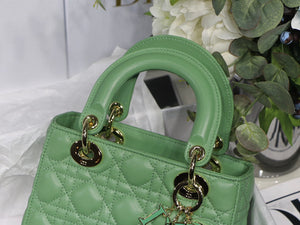 Dior Small Lady My ABCDior Bag Lambskin M0538 logo green - Default Title - View 5
