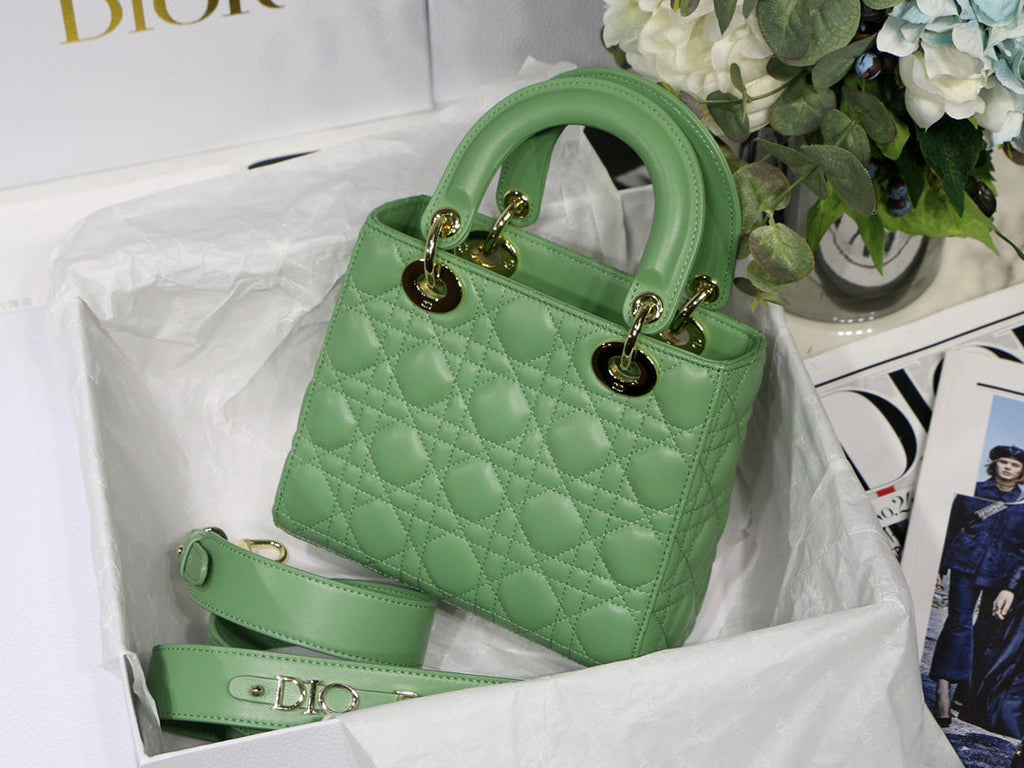 Dior Small Lady My ABCDior Bag Lambskin M0538 logo green