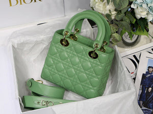 Dior Small Lady My ABCDior Bag Lambskin M0538 logo green - Default Title - View 6