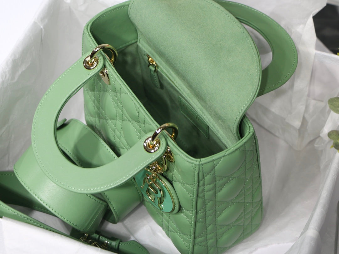 Dior Small Lady My ABCDior Bag Lambskin M0538 logo green