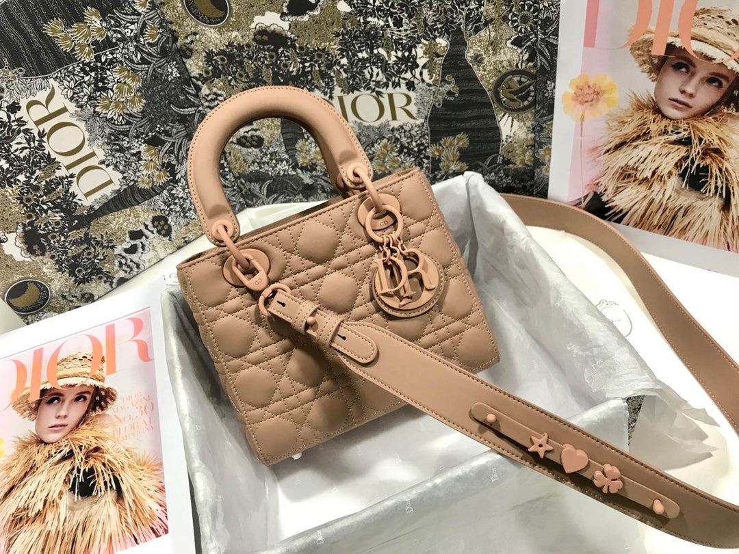Dior Small Lady My ABCDior Bag Lambskin M0538 logo pink - Default Title - View 1