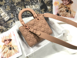 Dior Small Lady My ABCDior Bag Lambskin M0538 logo pink - Default Title - View 2