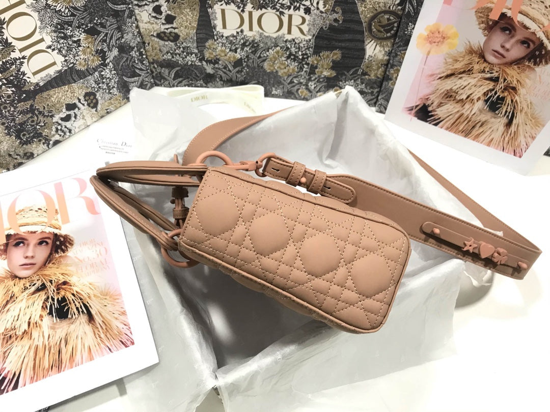 Dior Small Lady My ABCDior Bag Lambskin M0538 logo pink