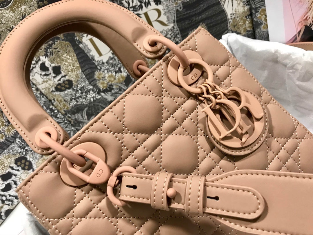 Dior Small Lady My ABCDior Bag Lambskin M0538 logo pink - Default Title - View 6