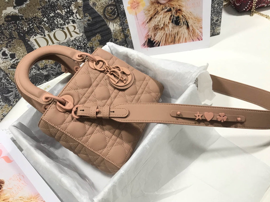 Dior Small Lady My ABCDior Bag Lambskin M0538 logo pink
