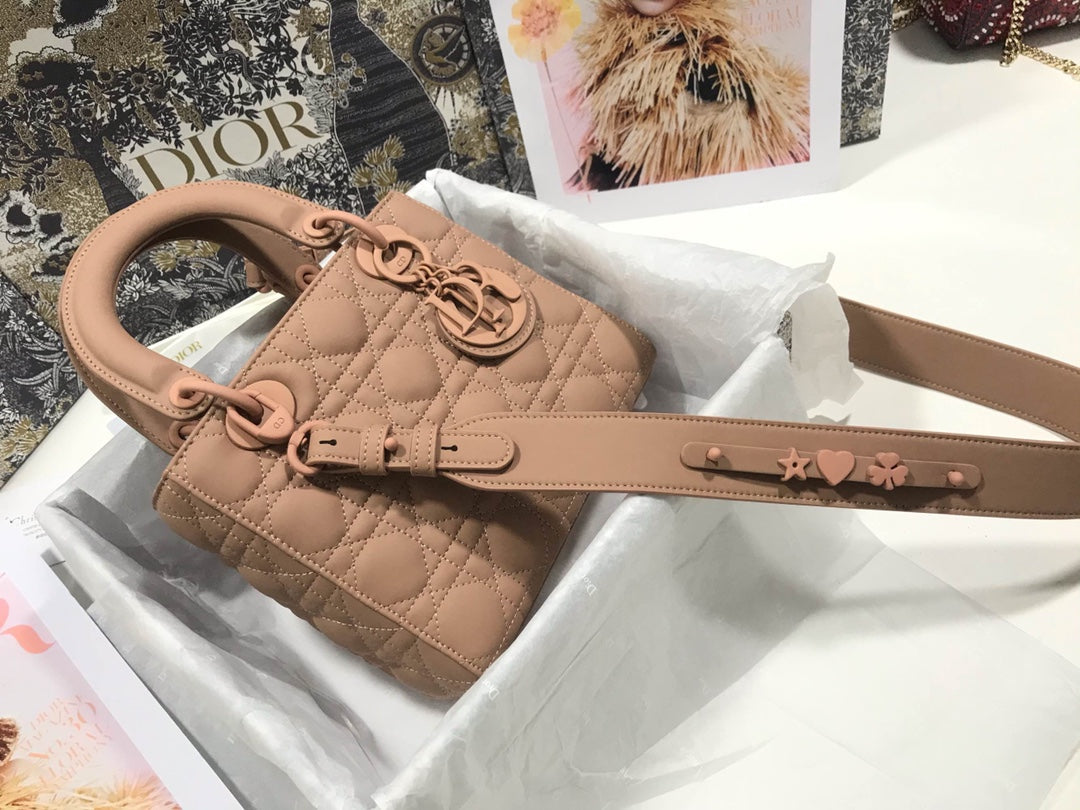 Dior Small Lady My ABCDior Bag Lambskin M0538 logo pink - Default Title - View 7