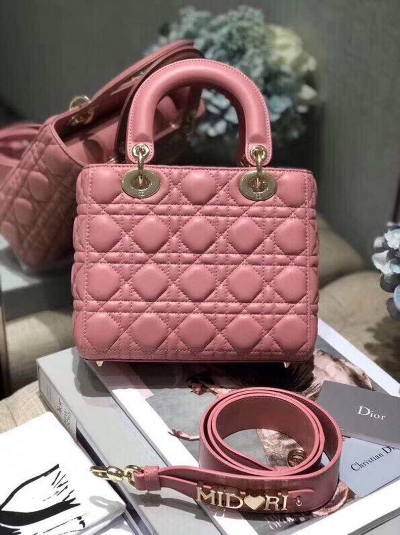 Dior Small Lady My ABCDior Bag Lambskin M0538 Pink - Default Title - View 2