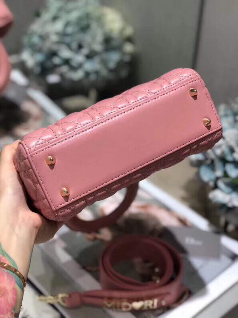 Dior Small Lady My ABCDior Bag Lambskin M0538 Pink - Default Title - View 5