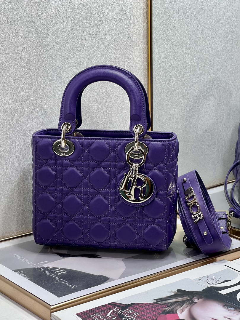 Dior M0538 Small Lady My ABCDior Bag Lambskin Purple - Default Title - View 1