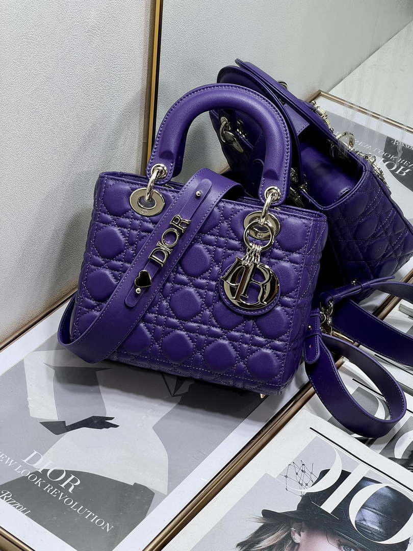 Dior M0538 Small Lady My ABCDior Bag Lambskin Purple - Default Title - View 3