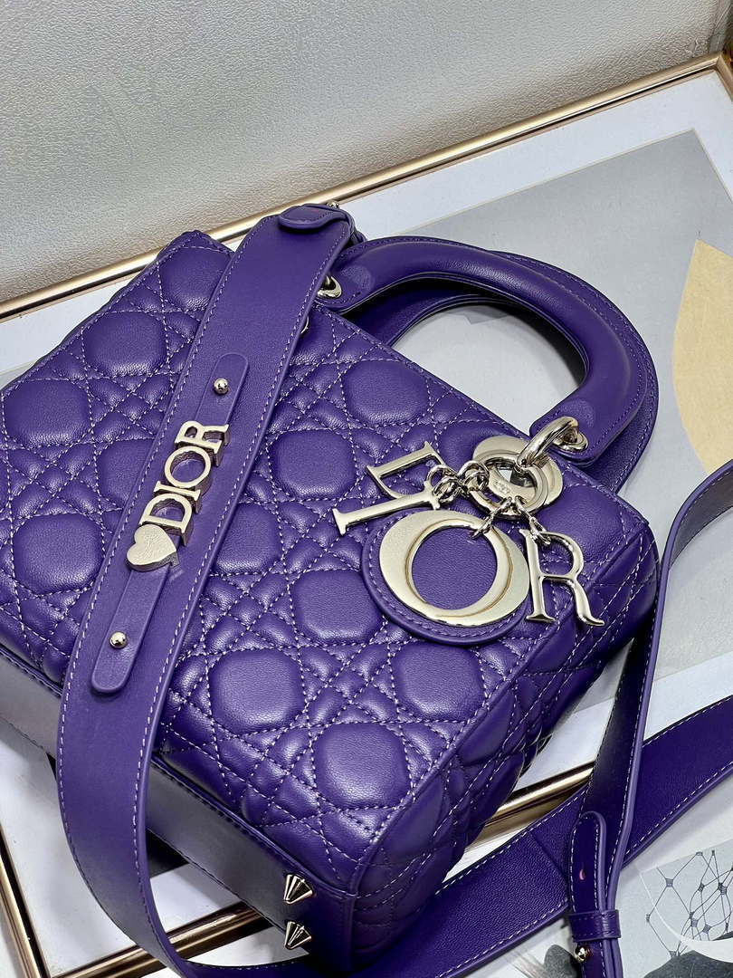Dior M0538 Small Lady My ABCDior Bag Lambskin Purple