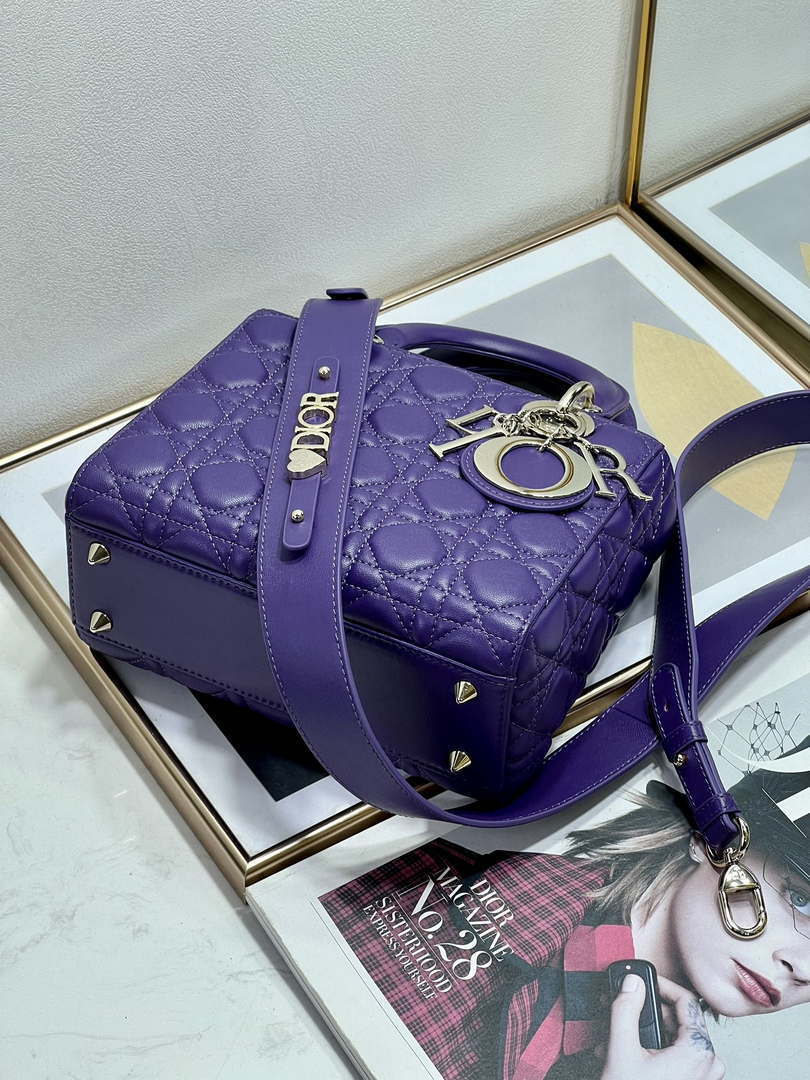 Dior M0538 Small Lady My ABCDior Bag Lambskin Purple