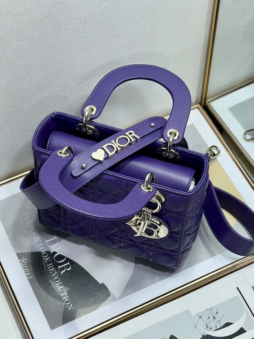 Dior M0538 Small Lady My ABCDior Bag Lambskin Purple