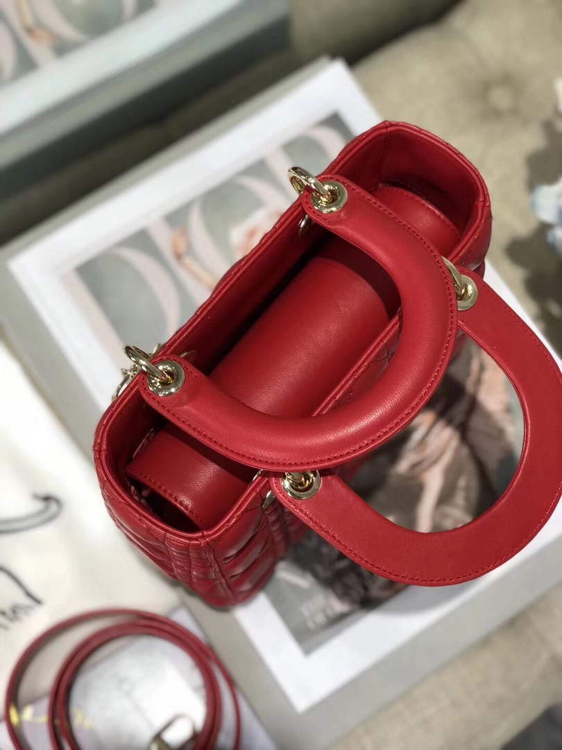 Dior M0538 Small Lady My ABCDior Bag Lambskin Red