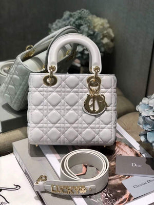 Dior Small Lady My ABCDior Bag Lambskin M0538 White - Default Title - View 3