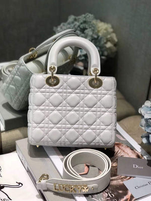 Dior Small Lady My ABCDior Bag Lambskin M0538 White - Default Title - View 4