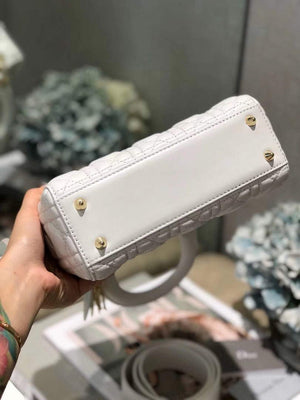 Dior Small Lady My ABCDior Bag Lambskin M0538 White - Default Title - View 6