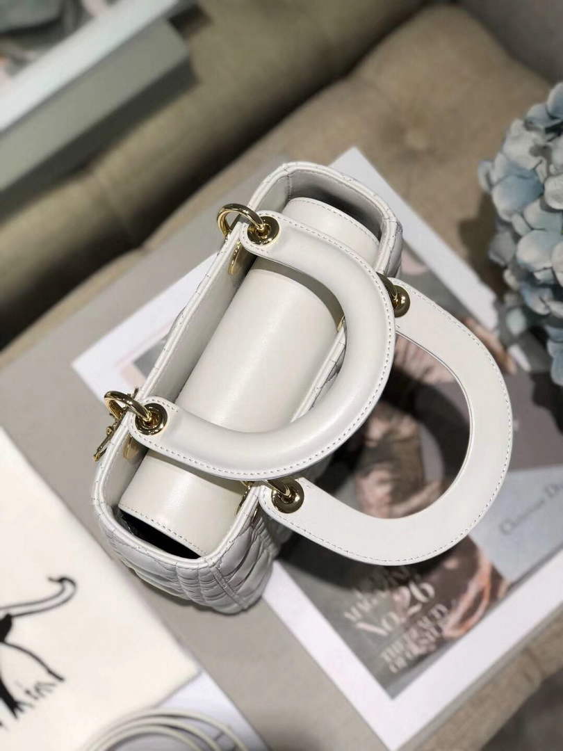 Dior Small Lady My ABCDior Bag Lambskin M0538 White - Default Title - View 7