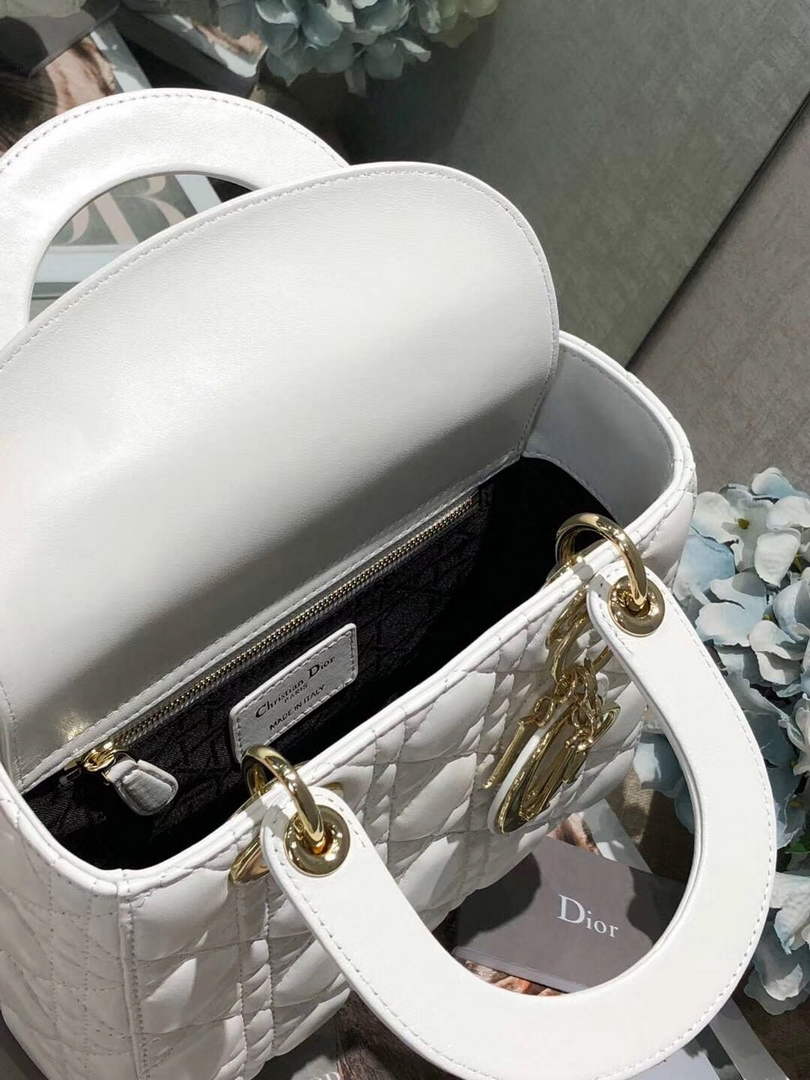 Dior Small Lady My ABCDior Bag Lambskin M0538 White - Default Title - View 9