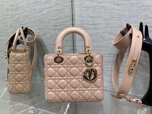 Dior M0538 Small Lady My ABCDior Bag Light pink Cannage Lambskin - Default Title - View 1