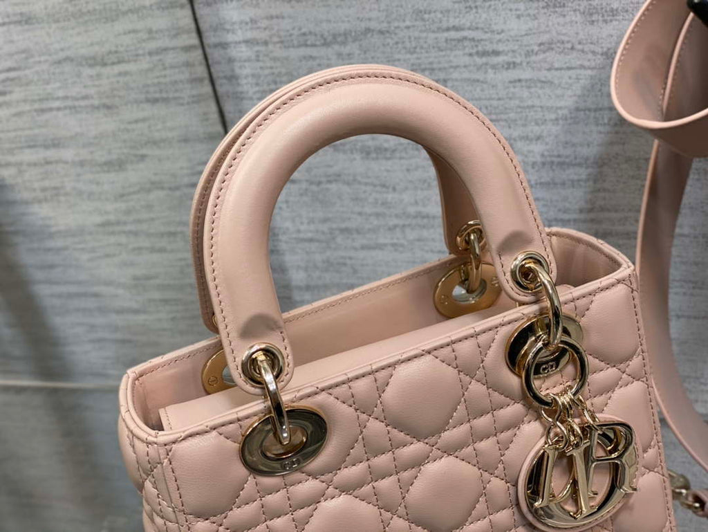 Dior M0538 Small Lady My ABCDior Bag Light pink Cannage Lambskin