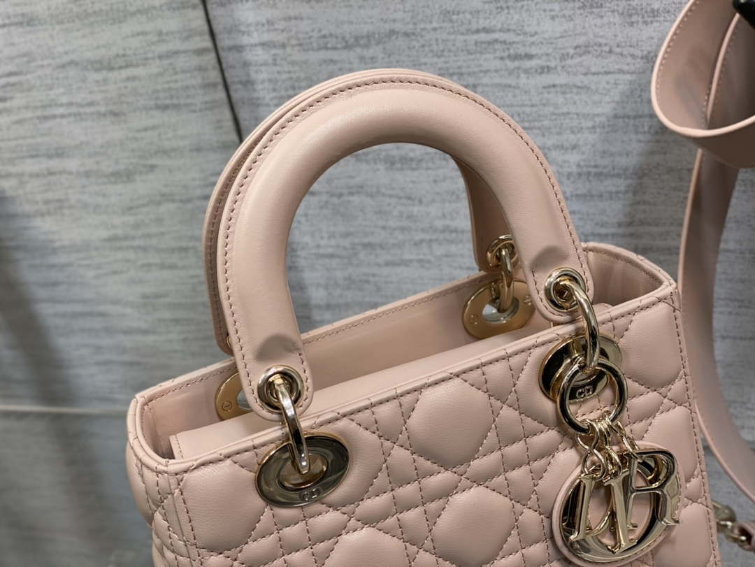 Dior M0538 Small Lady My ABCDior Bag Light pink Cannage Lambskin