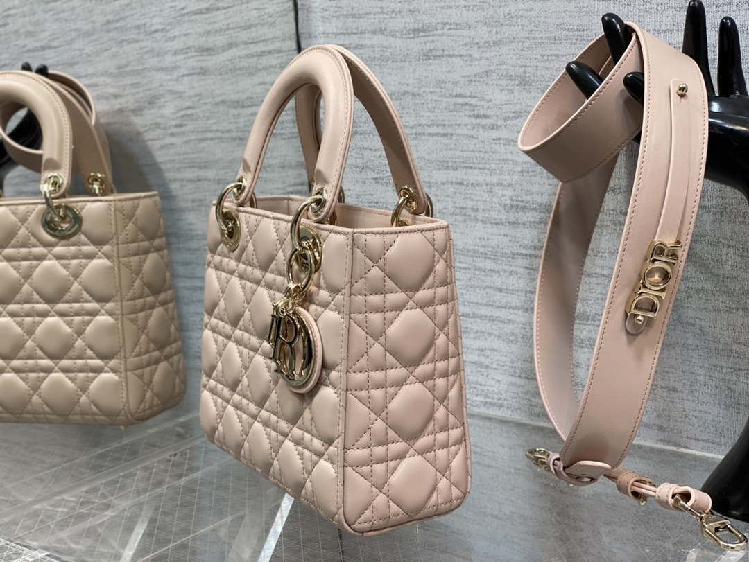 Dior M0538 Small Lady My ABCDior Bag Light pink Cannage Lambskin - Default Title - View 6