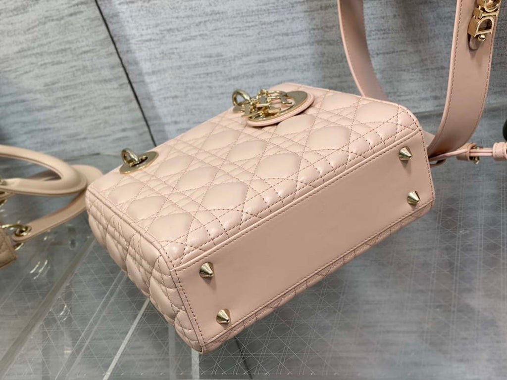 Dior M0538 Small Lady My ABCDior Bag Light pink Cannage Lambskin