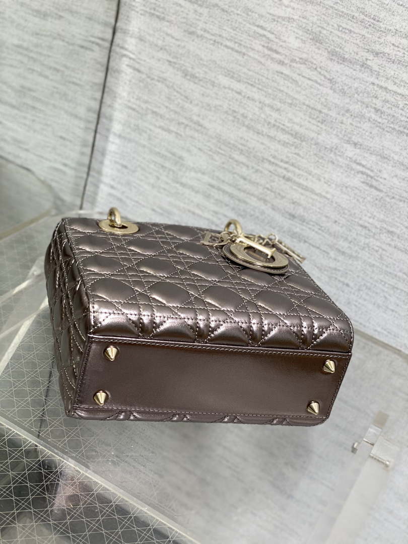 Dior M0538 Small Lady My ABCDior Bag Metallic Copper-Tone Cannage Calfskin - Default Title - View 7