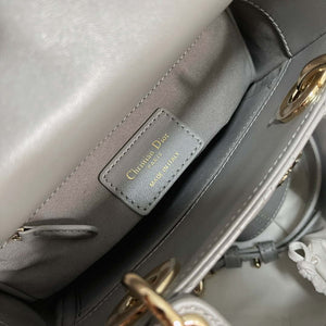 Dior M0538 Small Lady My ABCDior Bag Pearlescent gray Cannage Lambskin - Default Title - View 8