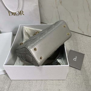 Dior M0538 Small Lady My ABCDior Bag Pearlescent gray Cannage Lambskin - Default Title - View 9