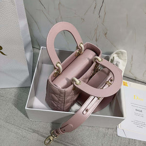 Dior M0538 Small Lady My ABCDior Bag Pearlescent Pink Cannage Lambskin - Default Title - View 7