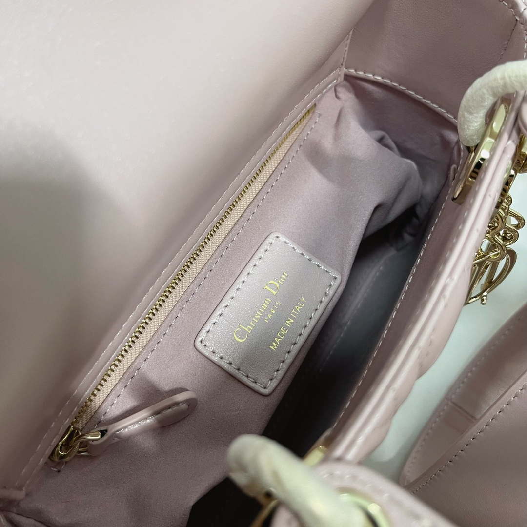 Dior M0538 Small Lady My ABCDior Bag Pearlescent Pink Cannage Lambskin - Default Title - View 8