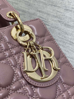 Dior M0538 Small Lady My ABCDior Bag Peony pink Cannage Lambskin - Default Title - View 3