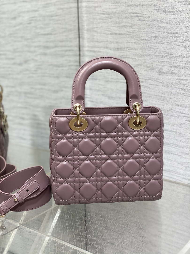 Dior M0538 Small Lady My ABCDior Bag Peony pink Cannage Lambskin