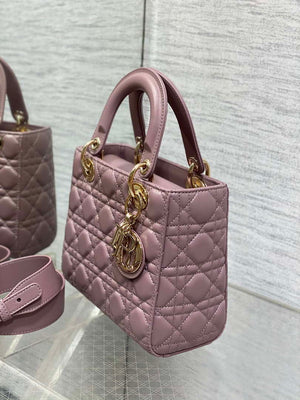 Dior M0538 Small Lady My ABCDior Bag Peony pink Cannage Lambskin - Default Title - View 6
