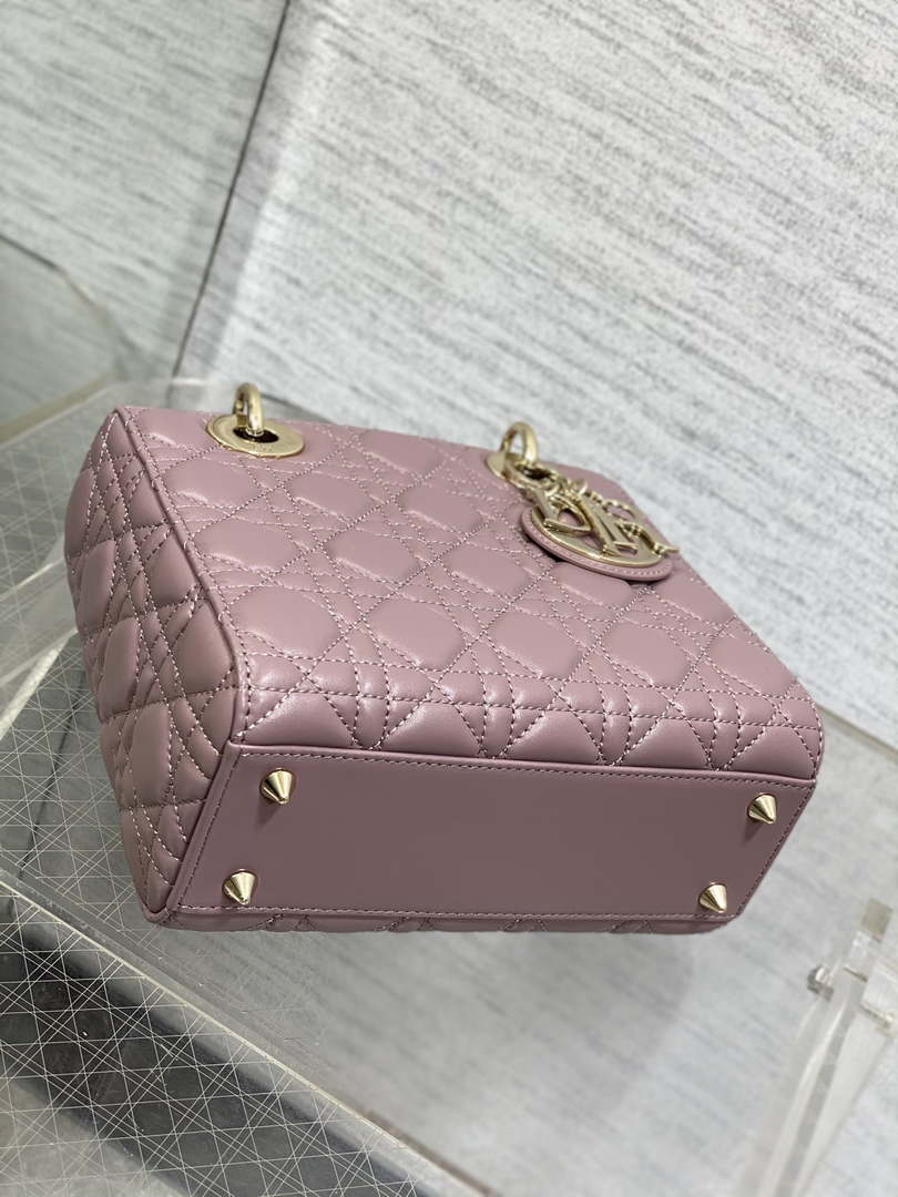 Dior M0538 Small Lady My ABCDior Bag Peony pink Cannage Lambskin