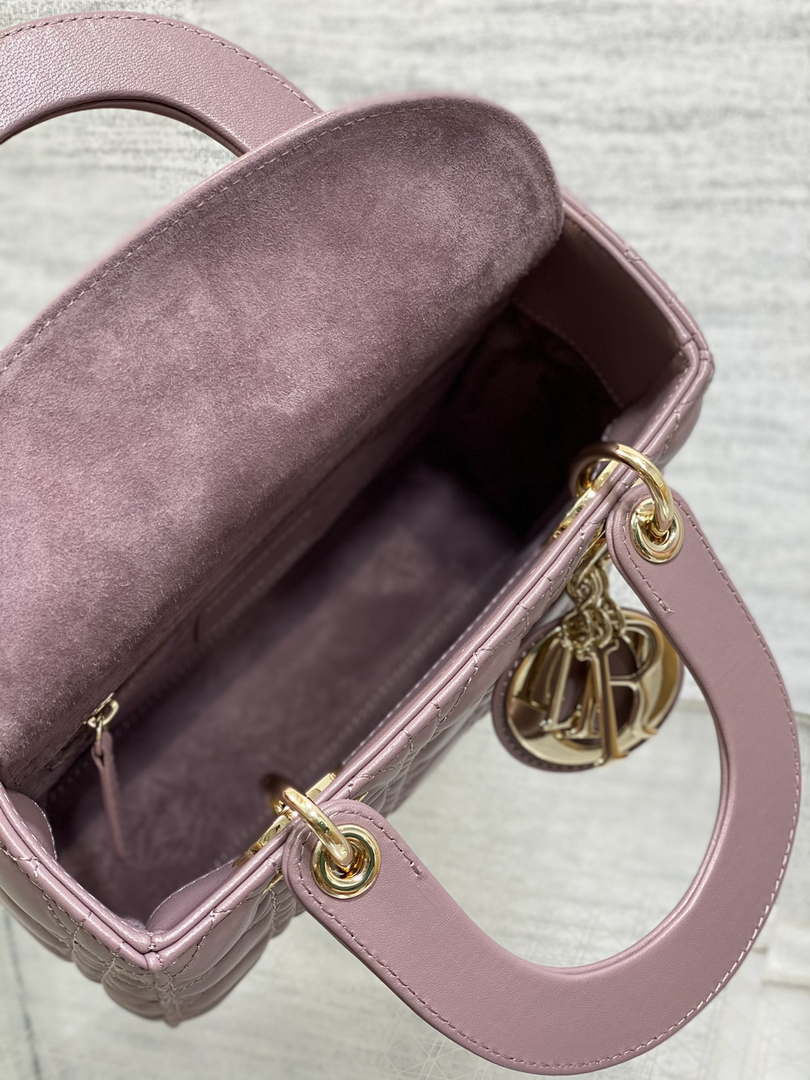 Dior M0538 Small Lady My ABCDior Bag Peony pink Cannage Lambskin - Default Title - View 8