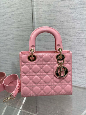 Dior M0538 Small Lady My ABCDior Bag peony Pink Patent Cannage Calfskin - Default Title - View 2