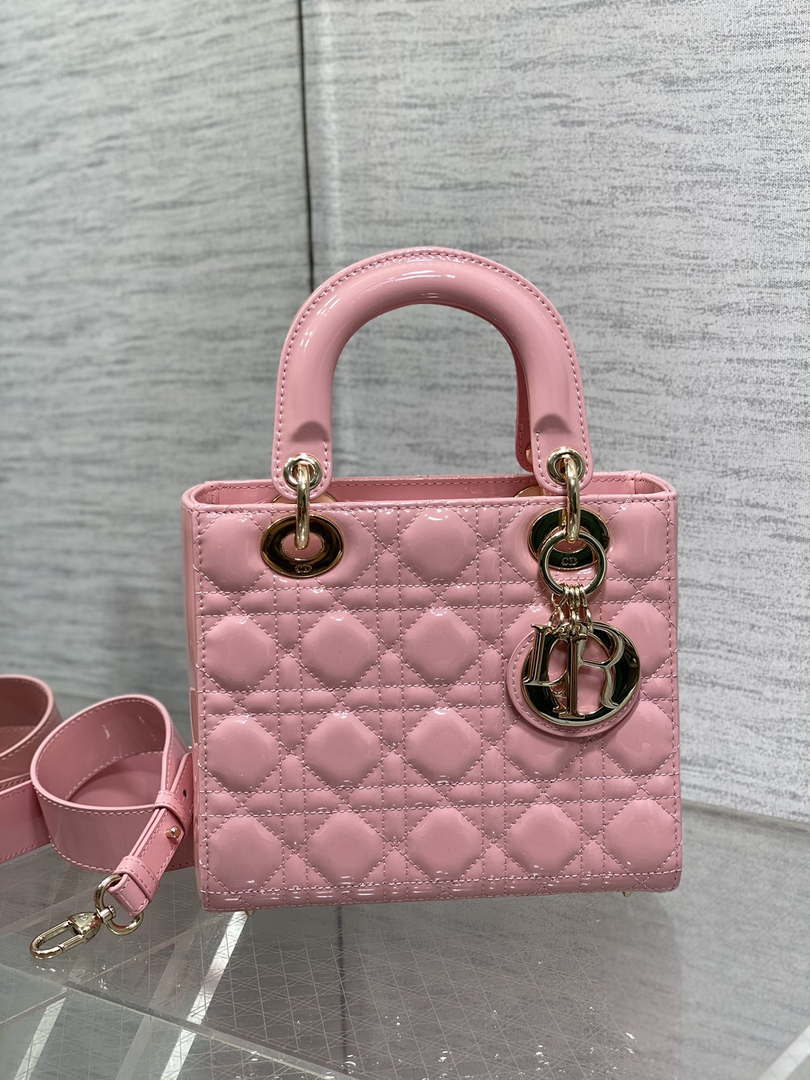 Dior M0538 Small Lady My ABCDior Bag peony Pink Patent Cannage Calfskin - Default Title - View 2