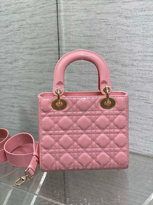 Dior M0538 Small Lady My ABCDior Bag peony Pink Patent Cannage Calfskin - Default Title - View 5