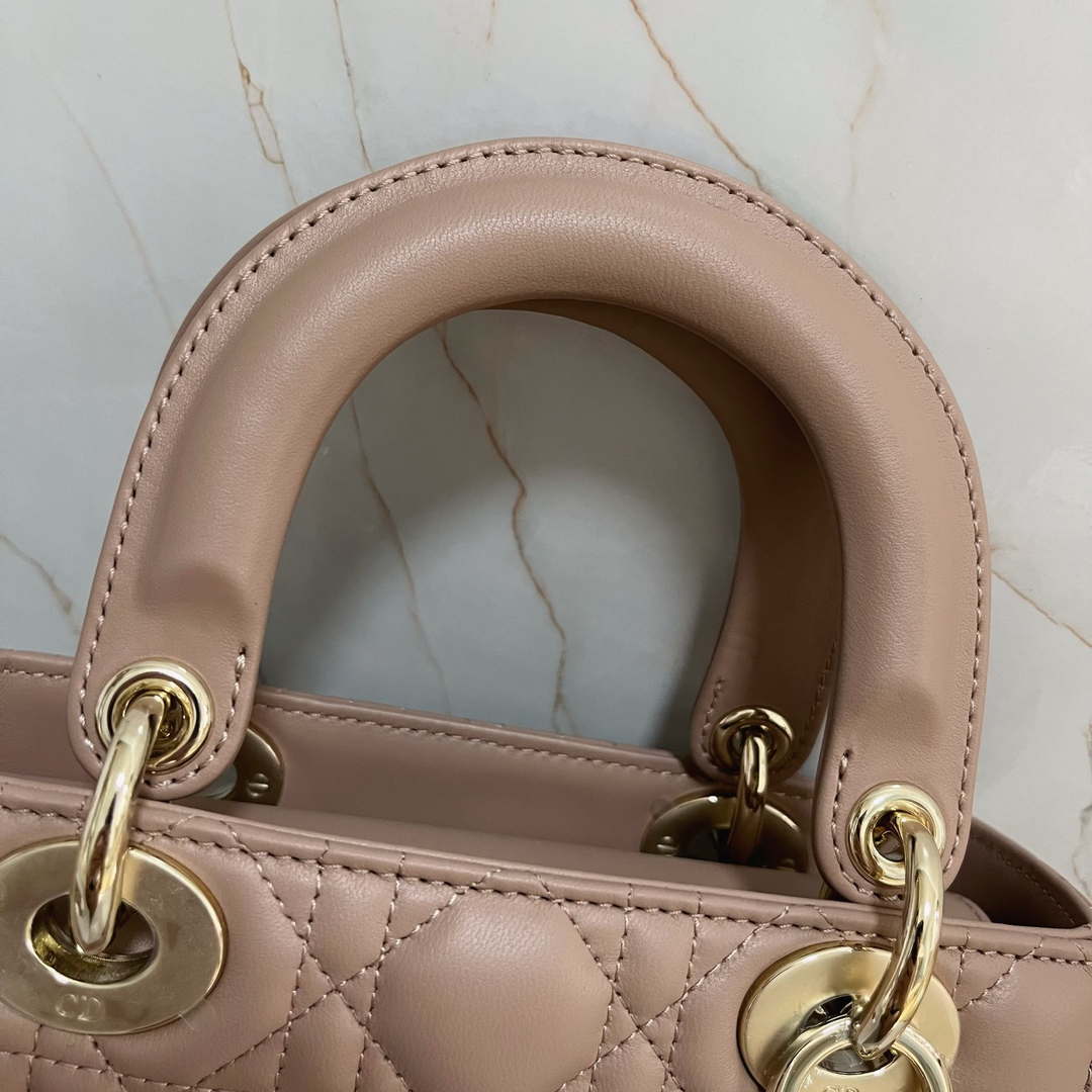 Dior M0538 Small Lady My ABCDior Bag Warm Taupe Cannage Lambskin - Default Title - View 4