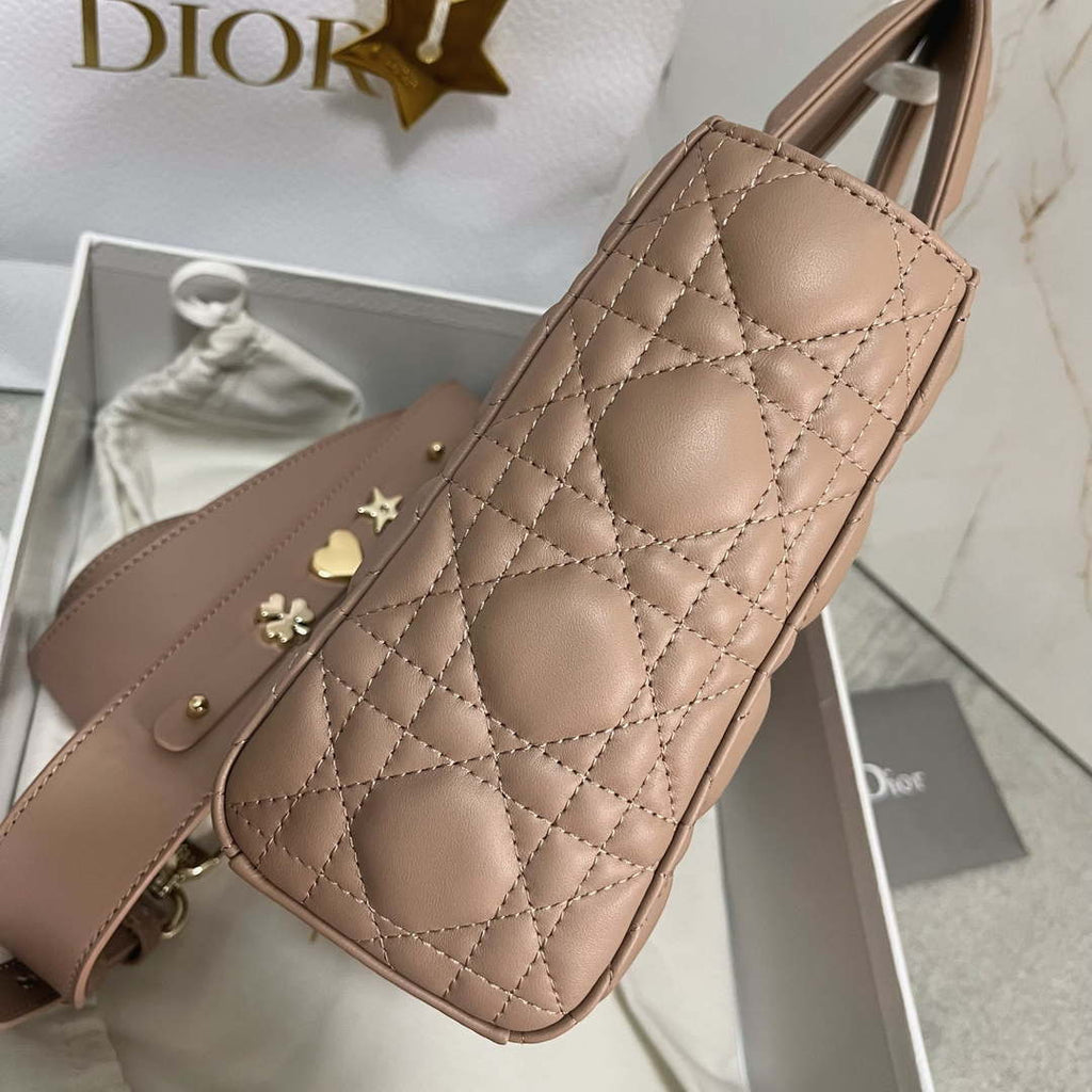 Dior M0538 Small Lady My ABCDior Bag Warm Taupe Cannage Lambskin