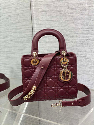 Dior M0538 Small Lady My ABCDior Bag Wine Red Cannage Lambskin - Default Title - View 1