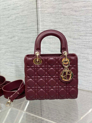 Dior M0538 Small Lady My ABCDior Bag Wine Red Cannage Lambskin - Default Title - View 3
