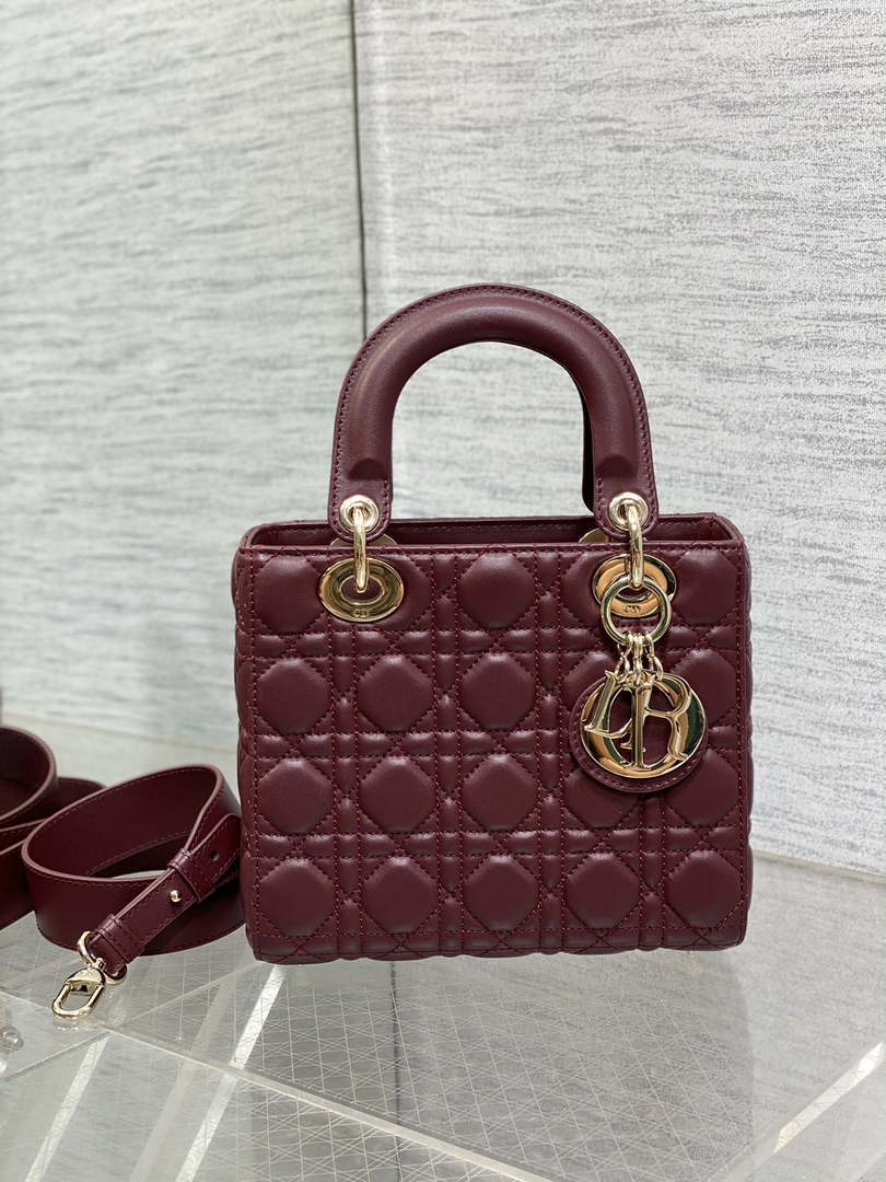 Dior M0538 Small Lady My ABCDior Bag Wine Red Cannage Lambskin - Default Title - View 3